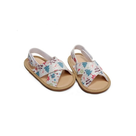 

Rotosw Children Flat Sandals Soft Sole Toddler Shoes Magic Tape Flats Lightweight Ankle Strap Summer Sandal Beach Cute Christmas Tree 3C