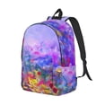 thumbnail image 2 of Balery Colorful Purple Cosmos Flower Vintage Canvas Backpack for Men and Women - Large Capacity, Durable Travel Laptop Bag for School, Work, Hiking, and Outdoor Activities, 2 of 7