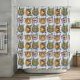 thumbnail image 7 of Shower Curtain, Hand Drawn Funny Cat Face Washable Shower Curtain for Bathroom, Waterproof Bathroom Shower Curtain Set with Hooks Long Shower Curtain 72x72in Home Decor, 7 of 7