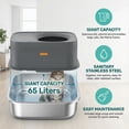 thumbnail image 3 of Btidfty Top-entry Stainless Steel Cat Litter Box W/lid&scoop Enclosed Bedpan (Dark Gray), 3 of 9