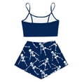 thumbnail image 4 of ZHOGXU Women's Halloween Skeleton Print Pajamas Sleeveless Crop Camisole & Shorts Pajama Sets 2 Piece Loungewear Pjs,Dark Blue,S, 4 of 5