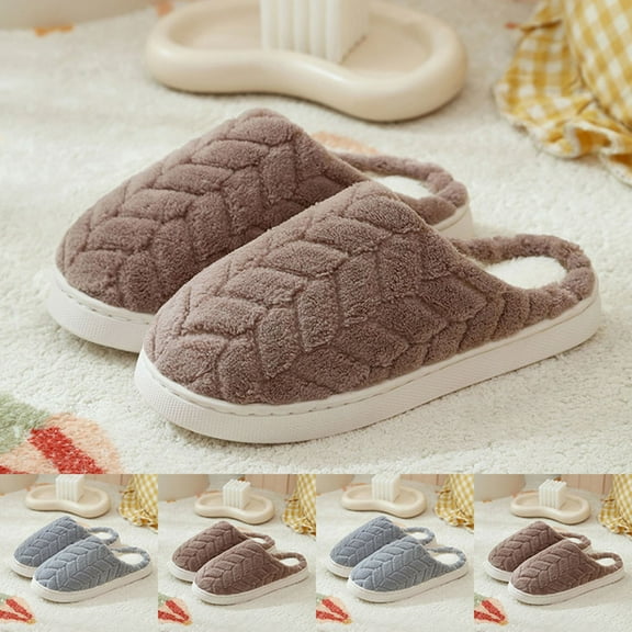 Miluxas House Slippers for Women Memory Foam Slippers Cozy Lightweight House Shoes for Indoor Outdoor Gray 10-10.5(44)