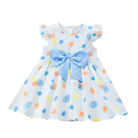

Dress Baby Toddler Polka Casual Girls Kids Dress Party Bowknot Print Dot Princess Girls Dress&Skirt Birthday Girl Dress