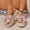 Pink, variant on PiGOGI Women's Bow Wedge Sandals Thick Sole Open Toe Non-Slip Comfortable Beach Slides Summer Silver 9.5