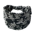 thumbnail image 1 of Sonducket Diademas Bohemian Sport Banda para el sudor Pañuelo de ala ancha Accesorios Yoga Accesorio para el cabello floral negro, 1 of 1