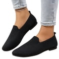 thumbnail image 2 of EKVAHL Women's Knit Slip-On Flats, Pointed-Toe Ballet Shoes, Breathable Lightweight Casual Shoes in Multiple Bright Colors Black, 2 of 5