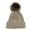 beige, variant on Thick Cable Knit Faux Fuzzy Fur Pom Fleece Lined Skull Cap Cuff Beanie Woolen hat wool ball ladies warm knitted hat