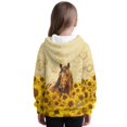 thumbnail image 3 of Pzuqiu Sunflower Horse Hooded Sweatshirts for Girls Size 6-7 Warm Wind Proof Children's Long Sleeve Sweatshirt Versatile Stretchy Fall Winter Clothes Fashion for Everyday Wear, 3 of 7