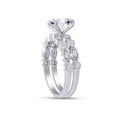 thumbnail image 5 of White Moissanite Lab Created Diamond Engagement Wedding Bridal Ring Set In 14K White Gold Over Sterling Silver(G-H Color,VVS1 Clarity,1.63 Cttw)-7, 5 of 9