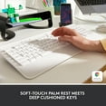 thumbnail image 4 of Logitech Signature K650 Comfort Full-Size Wireless Keyboard with Wrist Rest, BLE Bluetooth or Logi Bolt USB receiver, Deep-Cushioned Keys, Numpad, White, 4 of 10