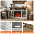 thumbnail image 6 of Electric Fireplace TV Stand up to 75" TVs, Farmhouse Entertainment Center wiht 23" Fireplace for Living Room, White, 6 of 8
