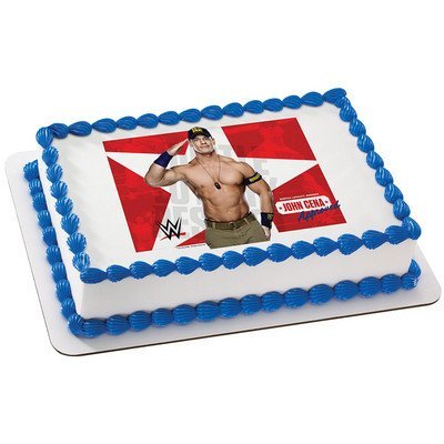 Whimsical Practicality World Wrestling John Cena Edible Cake Cupcake Cookie Image 1 4 Sheet Easy To Use Instructions On How To Apply Topper Included By Whimsical Practicality Walmart Com Walmart Com