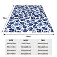 thumbnail image 3 of Honeii Blue Ink Flowers Print Fleece Blanket - Throw Blanket for Bed, Sofa, Couch, Camping, and Travel , Microplush Ultra Soft Warm Blanket-40"x30", 3 of 7