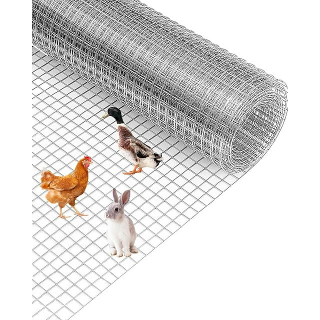 Malla de Hardware de 1/2 pulgada, Rollo de 36 pulgadas x 50 pies, Malla Metálica Galvanizada para Gallineros, Jaulas de Conejos y Cercas de Jardín, Resistente
