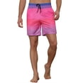 thumbnail image 5 of INSPIRE CHIC Men's Drawstring Waist Colorful Pattern Hawaiian Swim Board Shorts 30 Pink, 5 of 6