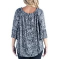 thumbnail image 2 of 24seven Comfort Apparel Plus Size Bell Sleeve Loose Fit Tunic Top, 2 of 4