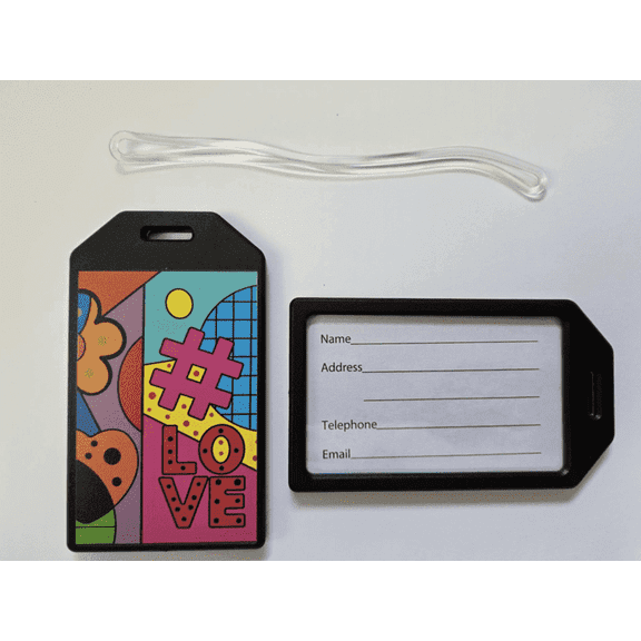 Dan Reyna Art, Durable Luggage Tag, Black, 1