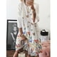 thumbnail image 3 of Qarigey Vestido Midi de manga larga estampado cuello gran columpio cintura alta ropa de mujer Vestidos Blanco METRO, 3 of 8