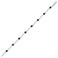 thumbnail image 3 of SZUL Women's Sapphire and Natural Diamond Braided Wave Bracelet in .925 Sterling Silver, 3 of 7