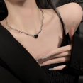 thumbnail image 2 of Collar de circonita negra Love para mujer, estilo hip hop, estilo frío, cadena de clavícula para chica sexy, cadena para el cuello con colgante de alto sentido, 2 of 6