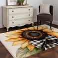 thumbnail image 4 of Yellow Sunflower Area&nbsp;Rug 3x5ft Spring Flower Floral Green Leaf Black White Bow Non-Slip&nbsp;Washable Square&nbsp;Rugs Soft Felt Indoor Floor Mat for Bedroom Kitchen Living Room Bathroom, 4 of 9