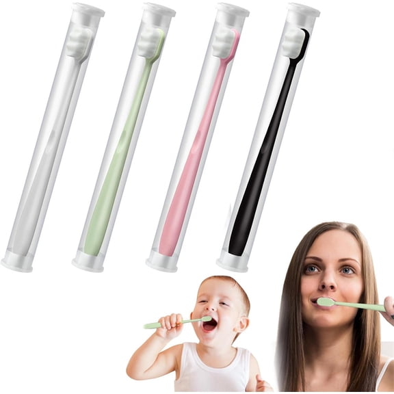 NOGIS 4 Pieces Extra Soft Toothbrush Micro-Nano Toothbrush with 20000 Floss Bristles Manual Toothbrushes for Sensitive Teeth Pregnant Women Elderly