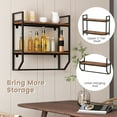 thumbnail image 6 of Topbuy 2-Tier Floating Shelving Wall-Mounted Shelf with Hanging Rod Expansion Screws & Metal Frame, 6 of 9