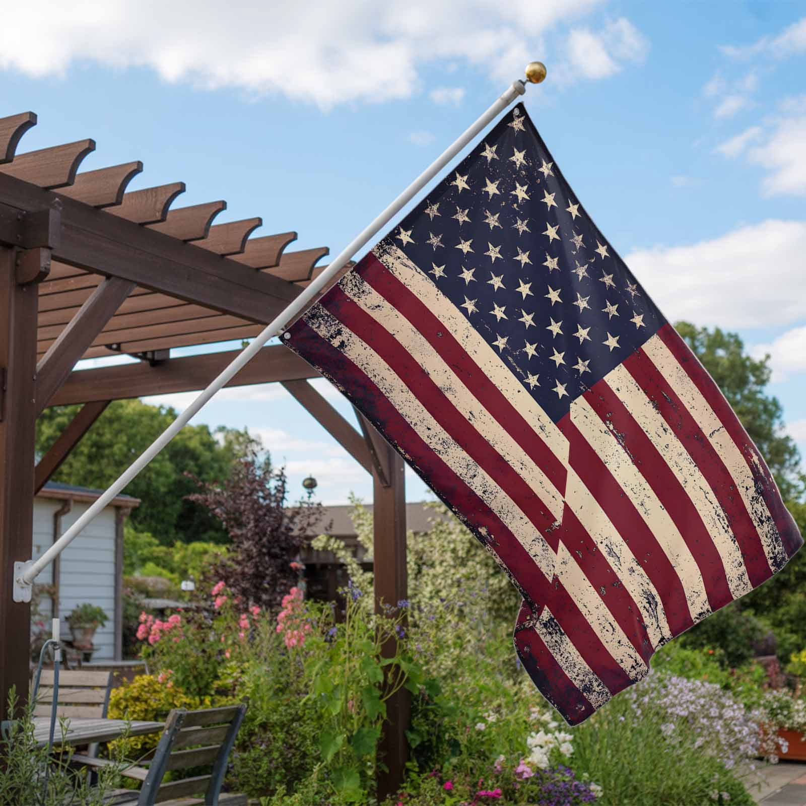 4th of July Flags for Outside 3x5 ft Retro USA Flag Outdoor Flags Double Sided Grommets House Banner Freedom Patio Yard Flag for Outdoor Party Porch Garden Independence Day Decor