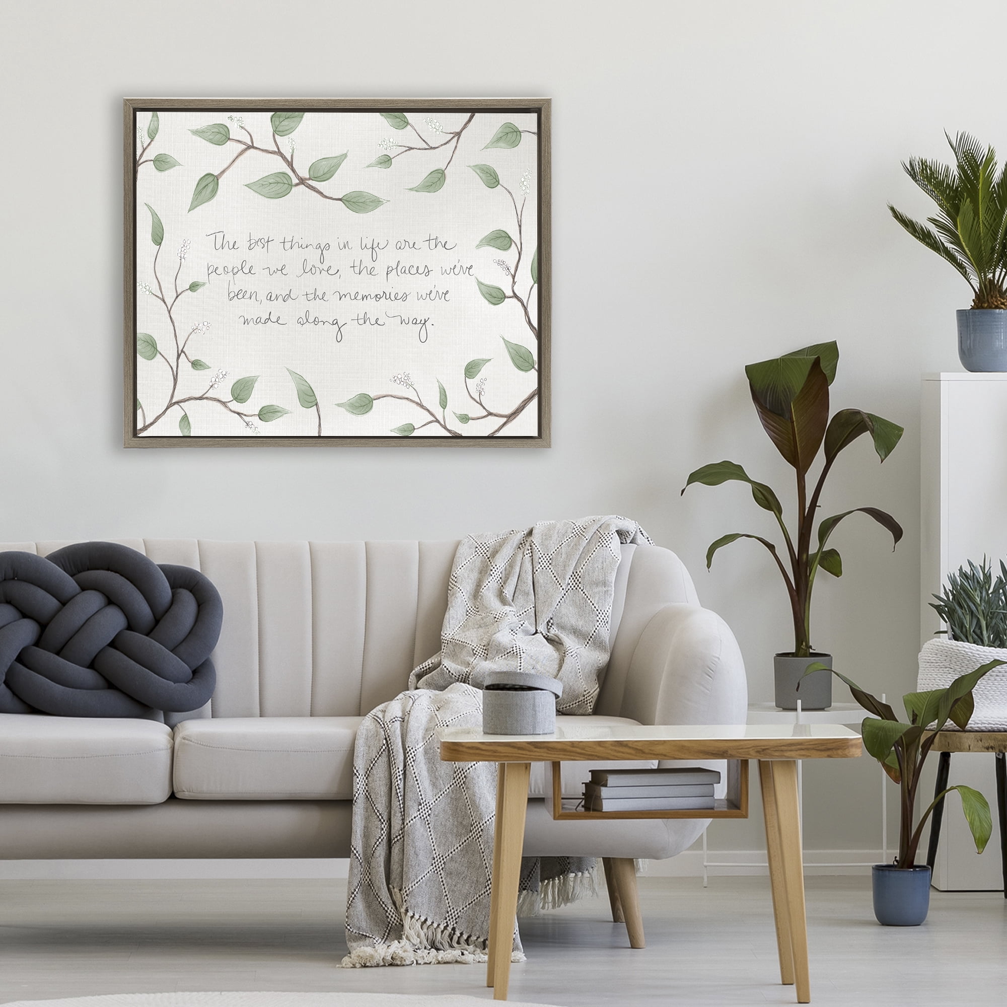 Stupell Industries The Best Things In Life Brown Framed Floater Canvas Wall Art, design by SD Graphics Studio