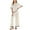 Beige, variant on Lounge Set for Women Travel Outfits 2 Piece Sets Short Sleeve Sweater Top Wide Leg Long Pants Loungewear