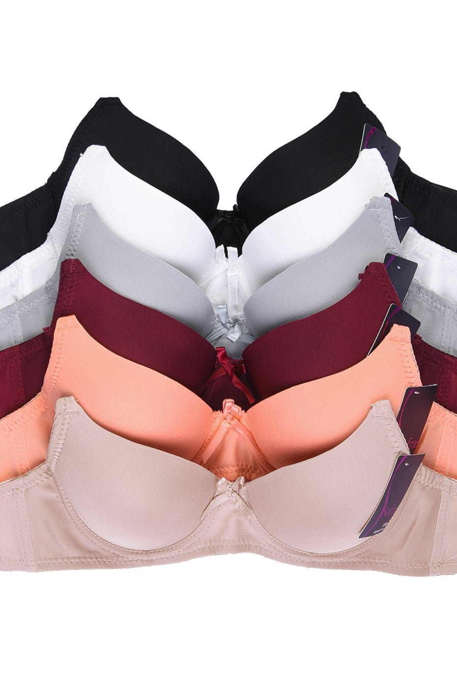 DailyWear Womens Everyday 6 Pack of Bras 32A, 4081P6