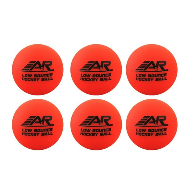 A&R Sports Low Bounce Hockey Balls, Orange, 6Pack (Above 60
