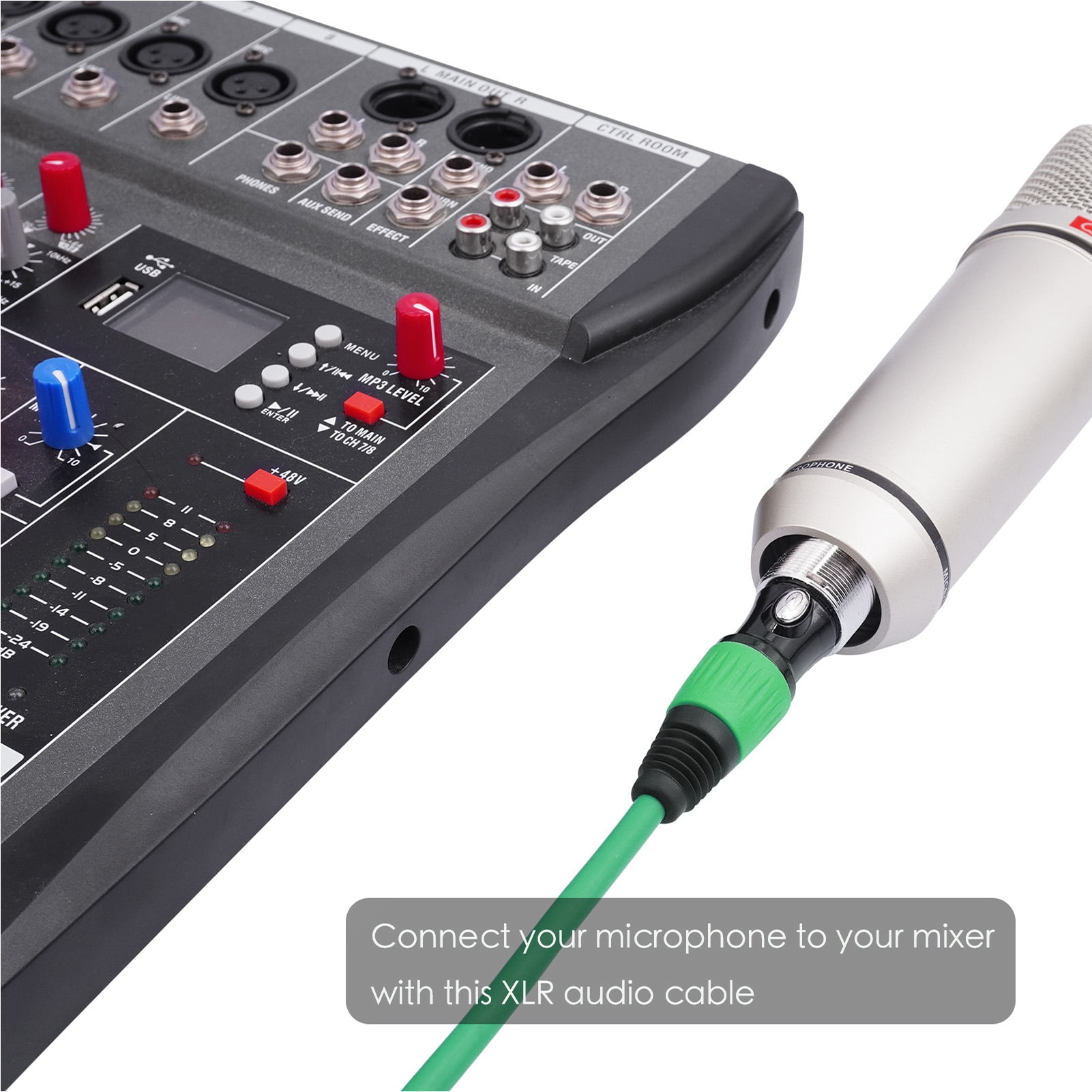 YAHHU 4-Pack XLR Cables 3ft Male to Female Mic Cord 3-Pin Balanced Speaker Patch Cable for Stage Performance Audio Mixer Studio Recording System, Multicolor