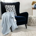thumbnail image 2 of Ox Bay Hampton 50" x 60" Blue/White Striped Cotton Adult Decorative Throw Blanket, 2 of 10