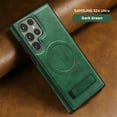 thumbnail image 3 of Dteck Magnetic Leather Case for Samsung Galaxy S25 Ultra,Shockproof TPU Bumper Compatible with Mag-safe Adjustable Kickstand Back Protective Cover for Galaxy S25 Ultra,Darkgreen, 3 of 8