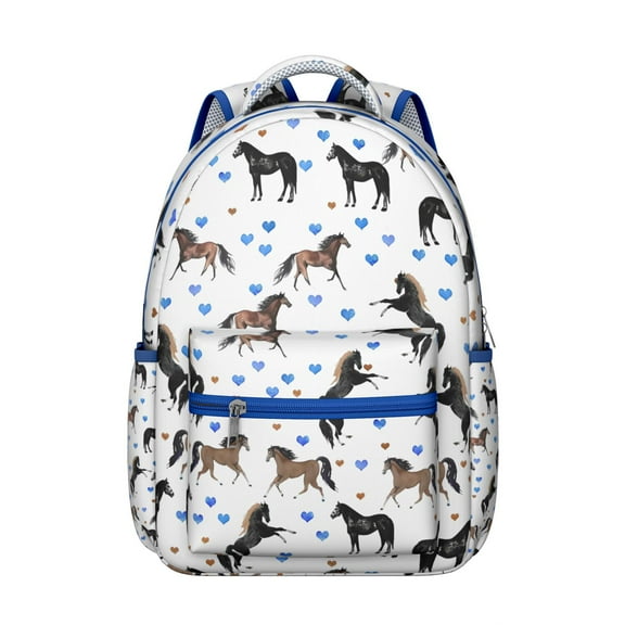 Horse Legacy Backpack - Waterproof School Bag with Stallion Graphics - Trendy Bookbag for Horse Loving High School Students