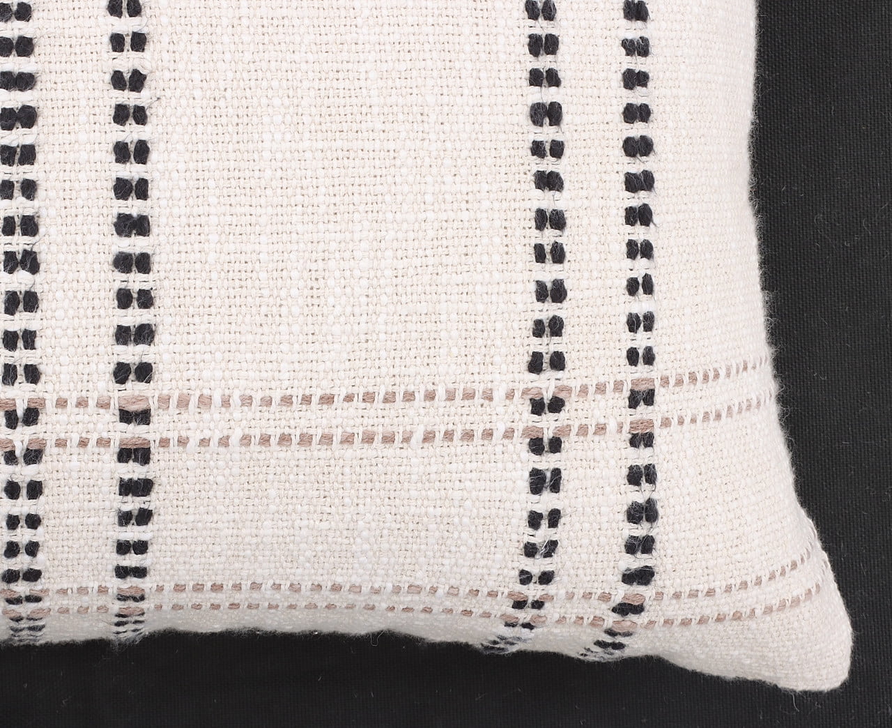 MS DEC PLW 14X20 WOVEN PLAD BEIGE
