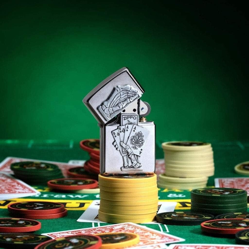 Personalized Custom Message Engraved on Back Ace of Spades Zippo Windproof Lighter (Dead Mans Hand) 49536