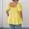 thumbnail image 4 of Women's Summer Peplum Tops Square Neck Ruffle Trim Short Sleeve Blouse Top Dressy Casual Shirts,XL, 4 of 4