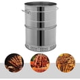 thumbnail image 4 of Large Portable Vertical Charcoal Grills, Stainless Charcoal BBQ Grill Barrel 360° Smokeless Outdoor with 50 Skewers for Travel, Outdoor Cooking and BBQ, Camping Picnic Patio Backyard (Large), 4 of 9