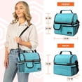 thumbnail image 3 of Lonchera Premium Aislada de Doble Piso OPUX para Adultos, Color Azul Verde, 3 of 9