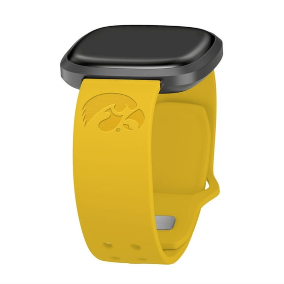 Hawkeyes Engraved Silicone Unisex Watch Band for Fitbit Versa 3 and Sense (Yellow) by Affinity Bands