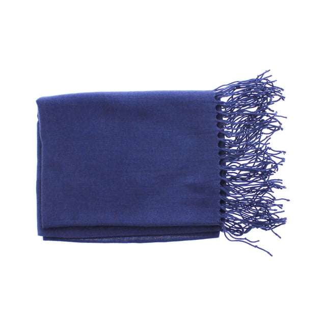 Châle Style Pashmina 26 Po de Large par 72 Po de long la Mer Bleu Profond