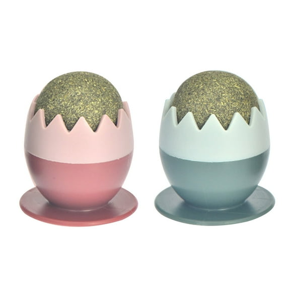 2 Pack Wall Treats Edible Toy for Cats Licks Safe Kitten Chew Teeth Ball Toy for