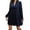 Blue, variant on Women’s Plus Size V Neck Velvet Dress Long Sleeve Wrap Empire Waist Midi Dress for Wedding Guest