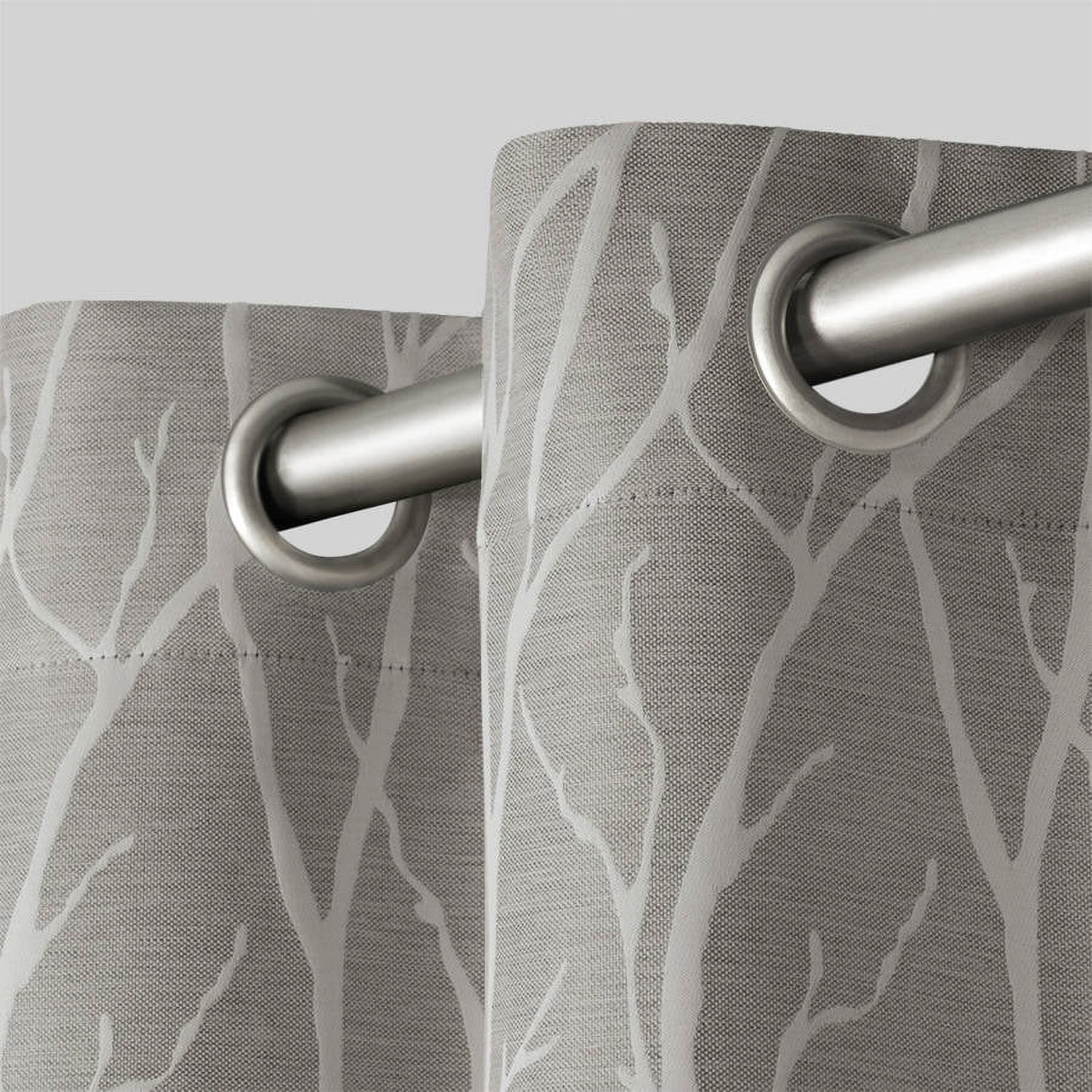 Exclusive Home Forest Hill Woven Room Darkening Blackout Grommet Top Curtain Panel Pair, 52"x84", Ash Grey