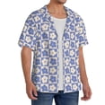 thumbnail image 4 of Wukai Plaid Flowers Men's Casual Short-Sleeve Button Down Shirt - Lightweight Summer Dress Shirt for Daily Wear-XX-Large, 4 of 7