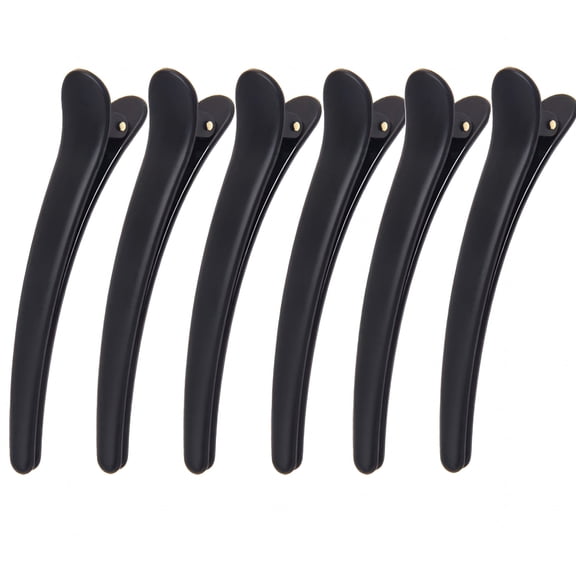 TUWAFE 12 Pcs Matt Black Styling Hair Clips Plastic Duckbill Clips Professional Hair