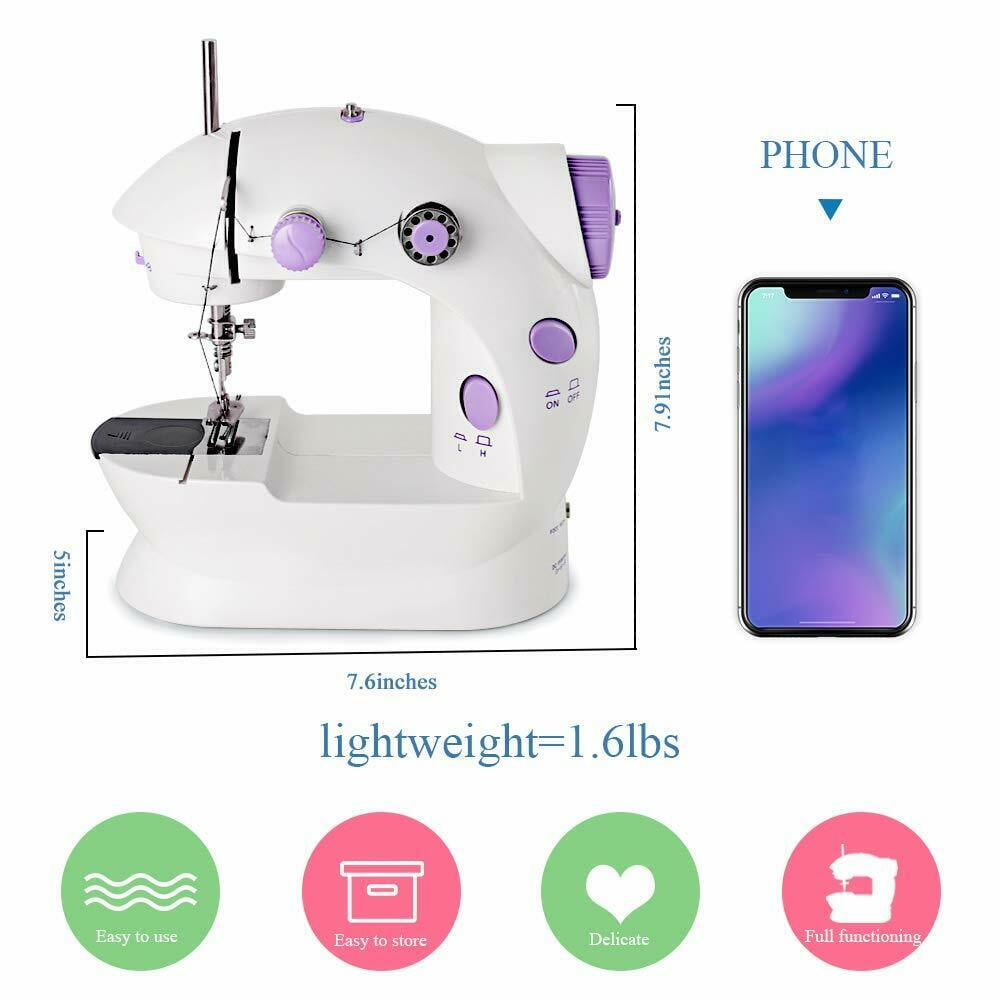 Electric Mini Sewing Machine 12 Stitches Household Tailor 2 Speed Foot Pedal