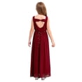 thumbnail image 2 of Oyolan Robe Longue d'Été pour Fille, Dos Nu, Maxi, Mariage, Fête, Concours, Robe de Bal, Bourgogne 12, 2 of 7